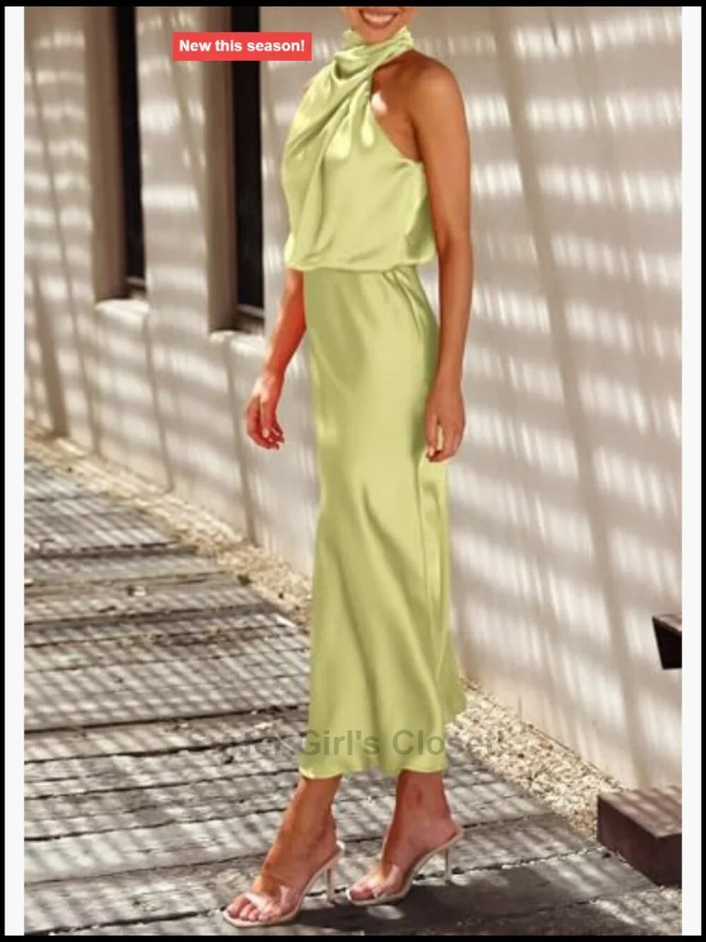Elegant Satin Maxi Dress for Women Sleeveless Mock Neck Formal Party Cocktail